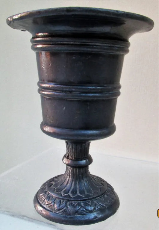 Antique English or Dutch Victorian Pewter Toothpick Holder