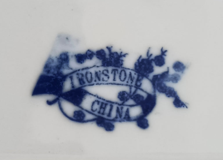 Antique English Georgian Blue & White Pierced 