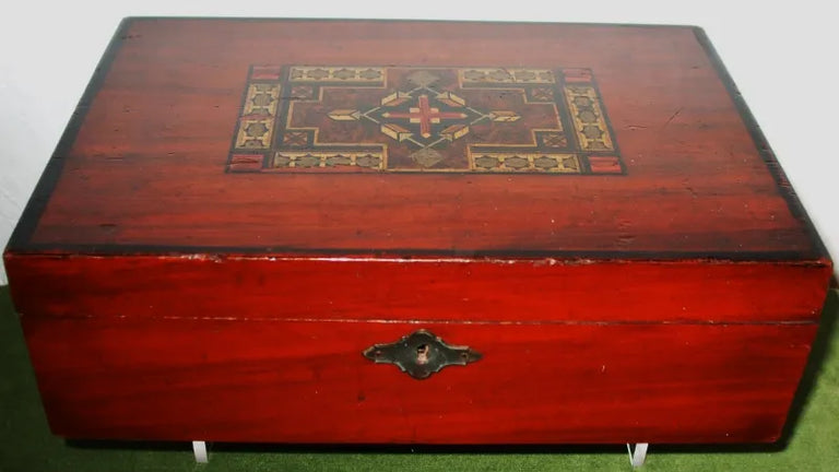 Victorian Ladies Pine Needlework Box
