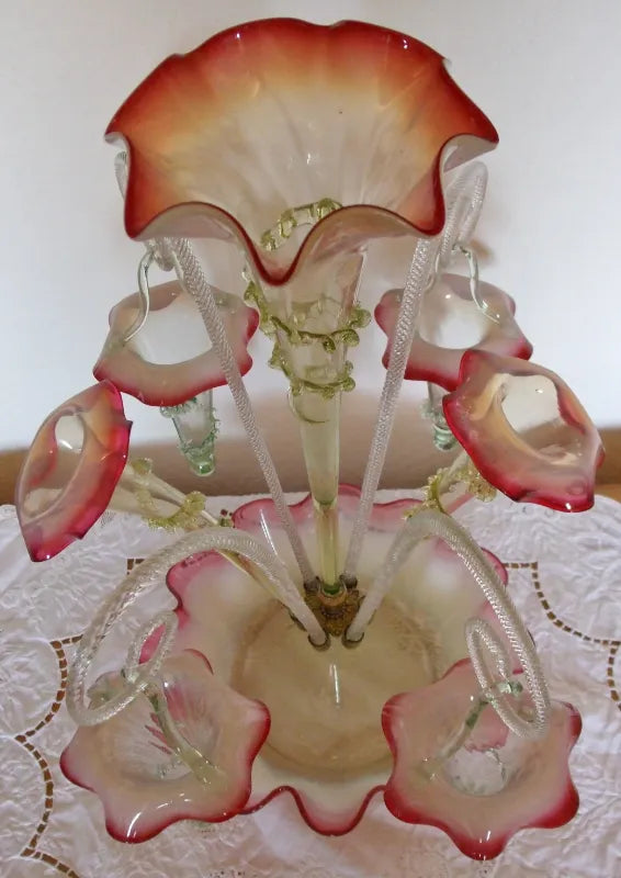 Pink Vaseline Epergne