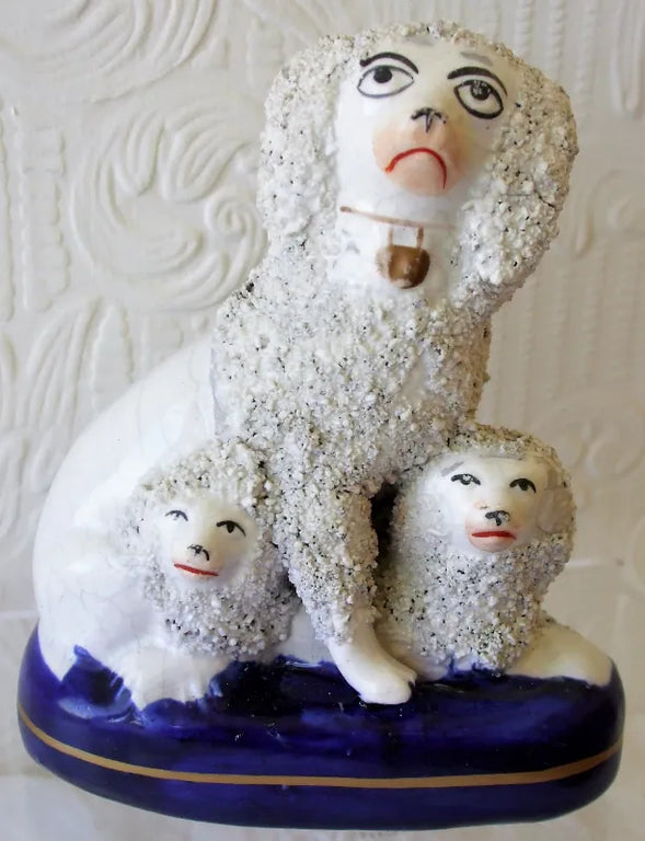 Antique English Victorian Staffordshire Pottery Figure Group ~ 