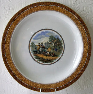 Antique Victorian Pratt-ware Dish ~ "A Rustic Scene"