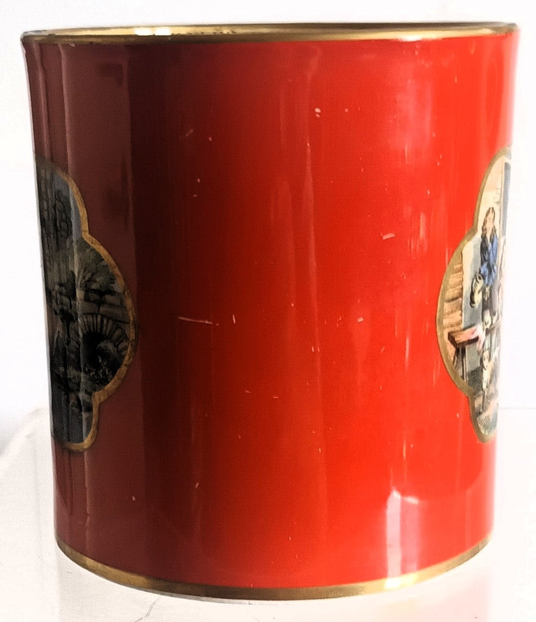 Antique Victorian Pratt-ware Half Pint Pottery Mug