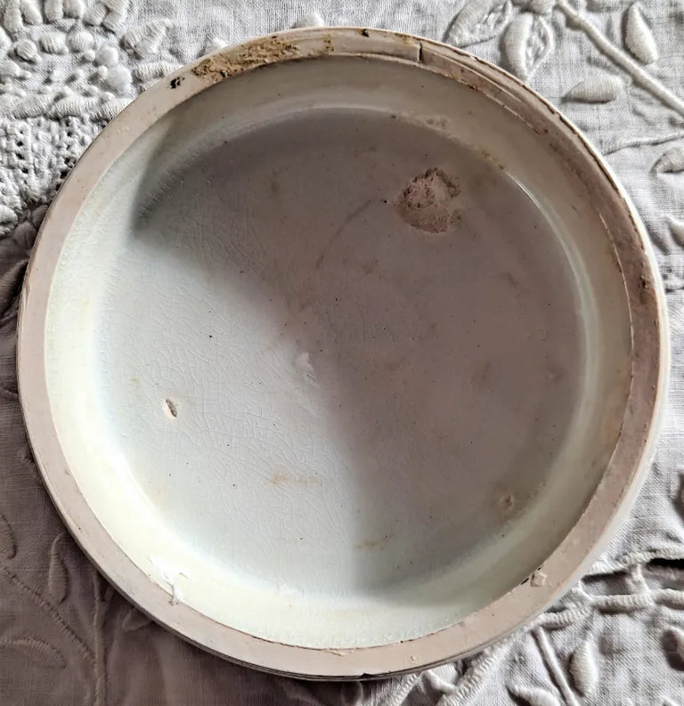 Antique Victorian Pratt-ware Pot-lid ~ 