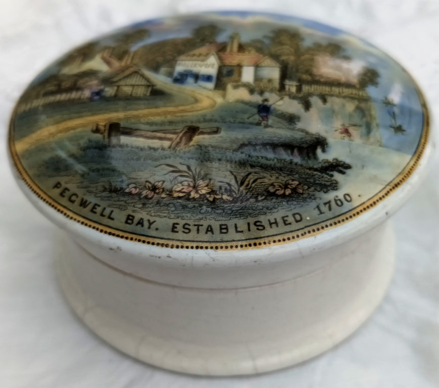 Antique Victorian Pratt-ware Pot-lid & Base ~ 