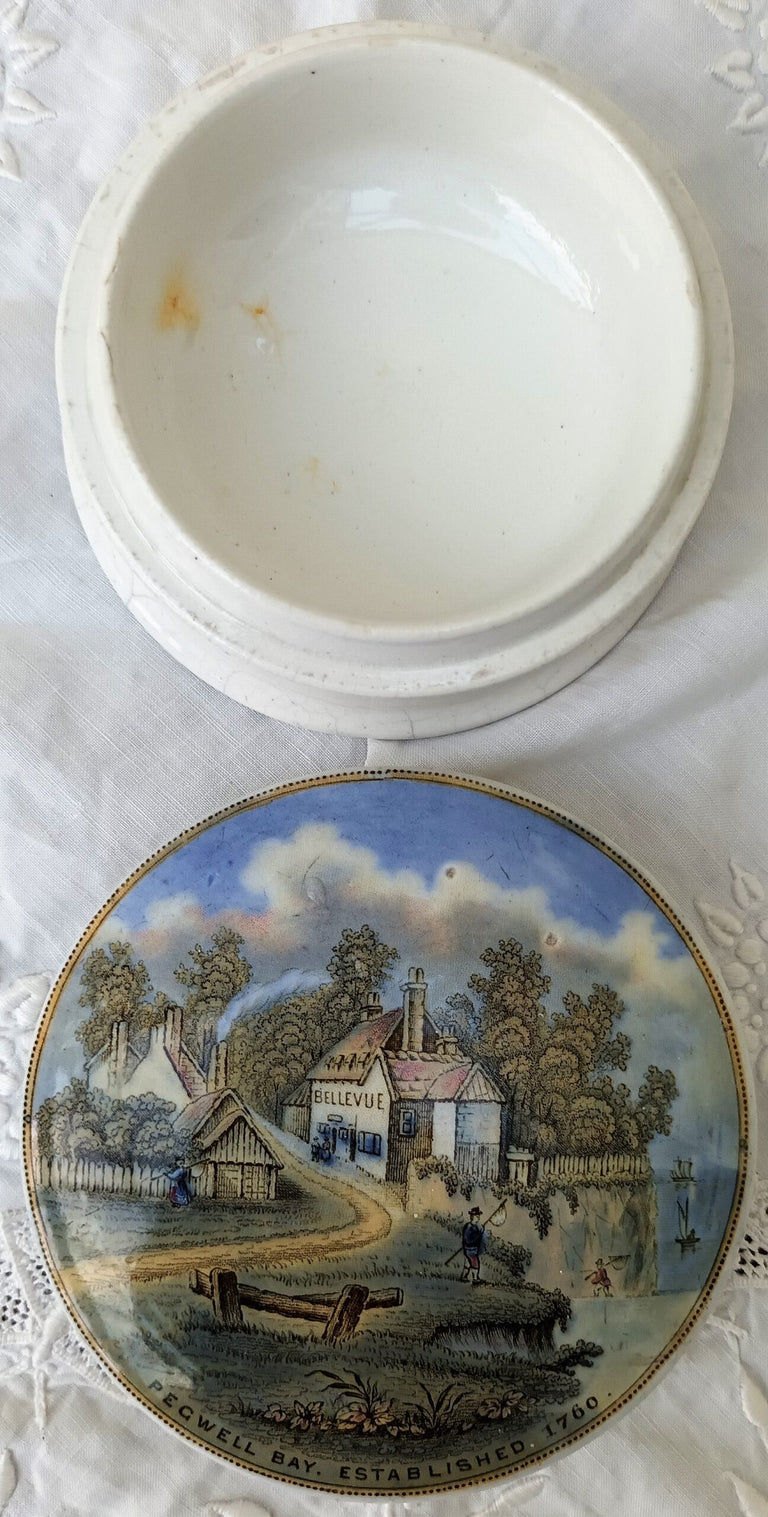 Pratt-ware Pot-lid No. 25 Pegwell Bay - Est. 1760 1c
