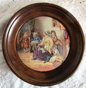 Antique Victorian Pratt-ware Pot-lid ~ "Hide and Seek"