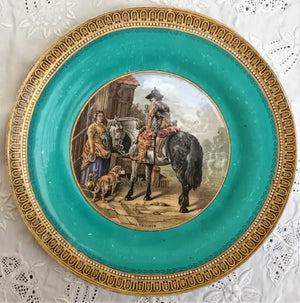 Antique Victorian Pratt-ware Tea Plate ~ "The Trooper"