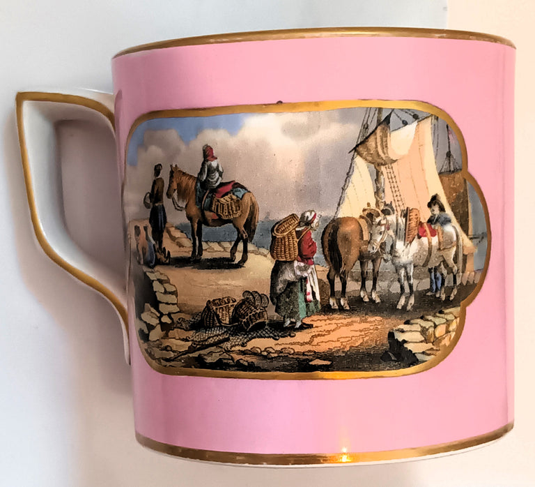Antique Victorian Pratt-ware Pint Pottery Mug