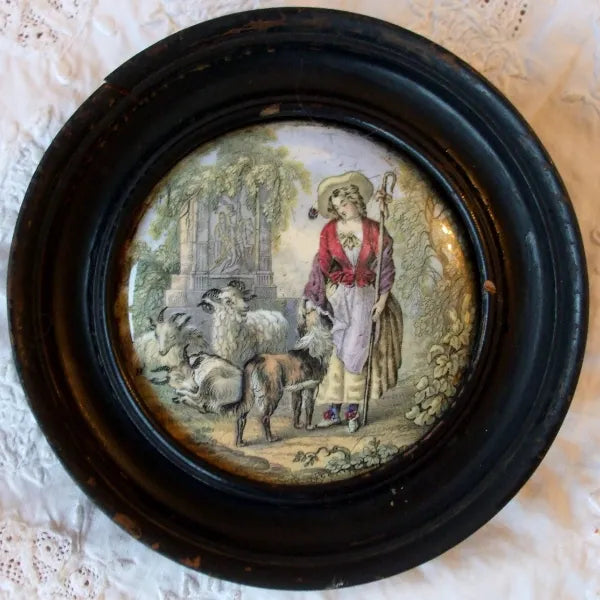 Prattware Pot Lid 325 The Shepherdess