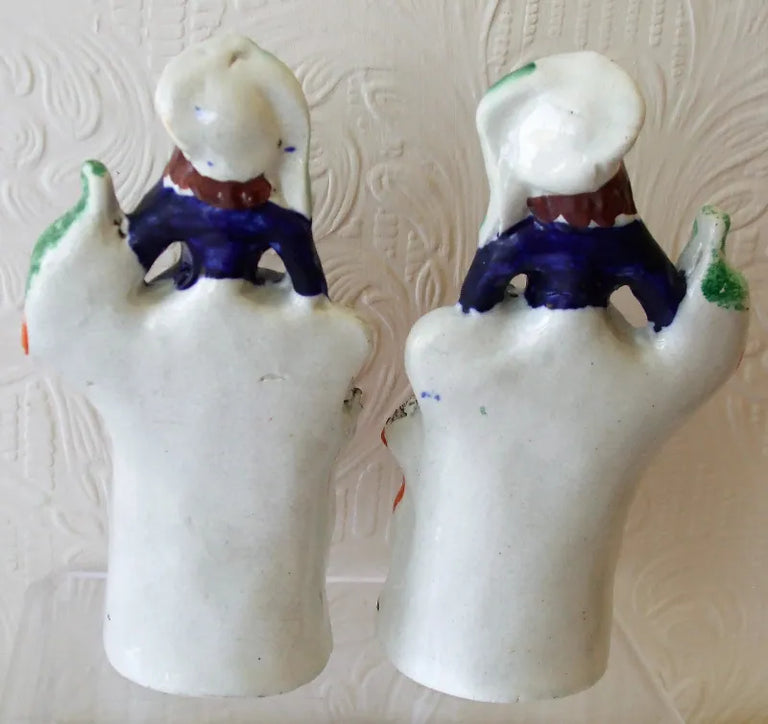 Pair of Antique Victorian Staffordshire Figures ~ 