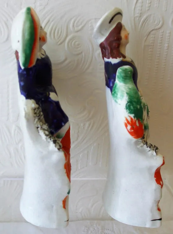 Pair of Antique Victorian Staffordshire Figures ~ 