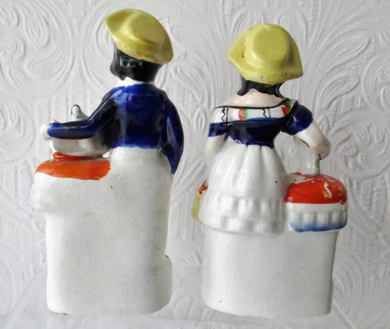 Pair of Antique Victorian Staffordshire Figures ~ 