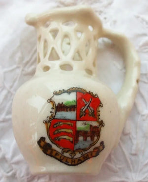 Antique Crested Ware Puzzle Jug ~ Fulham