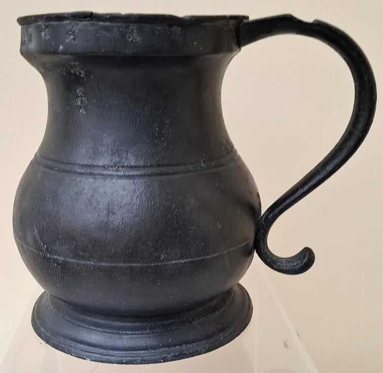 Antique English Georgian Pewter Quart Baluster Measure