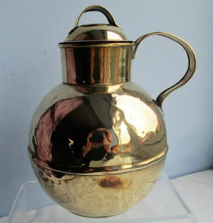 Antique English Victorian Brass Channel Islands "Quart" Milk Can