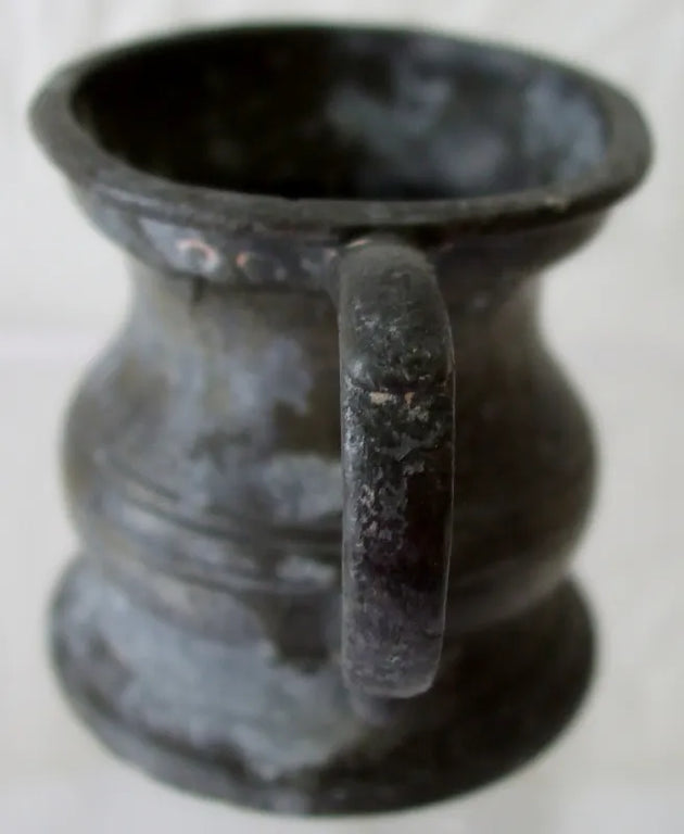 Antique English Victorian Pewter 1/4 Gill Baluster Measure