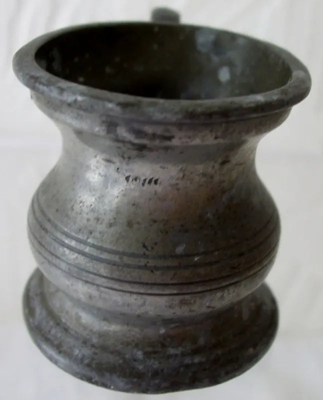 Antique English Victorian Pewter 1/4 Gill Baluster Measure
