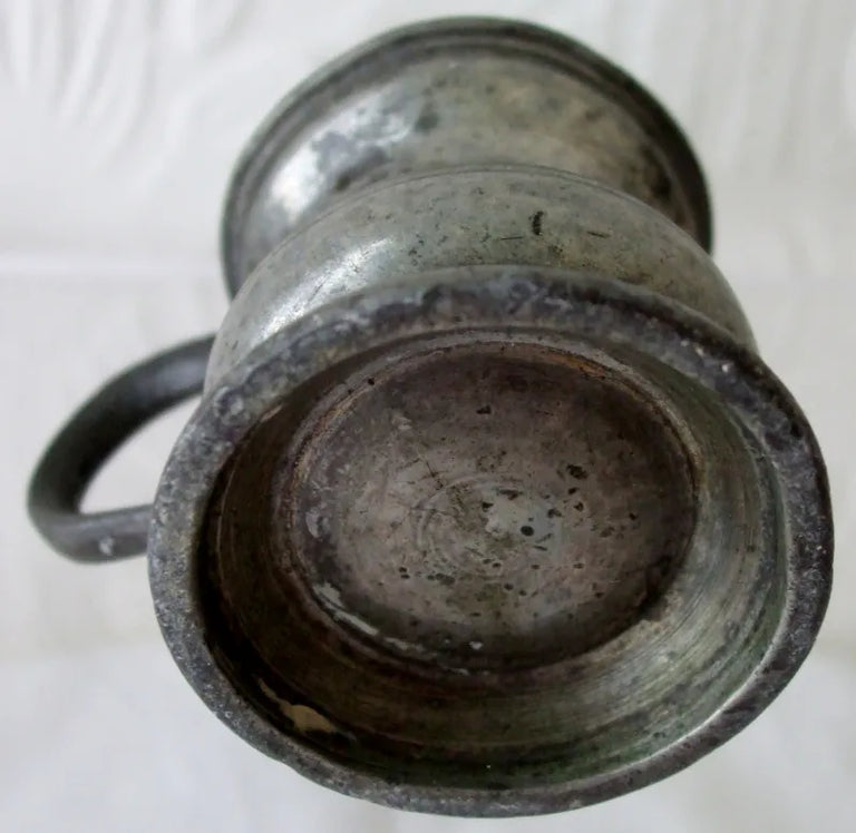 Antique English Victorian Pewter 1/4 Gill Baluster Measure