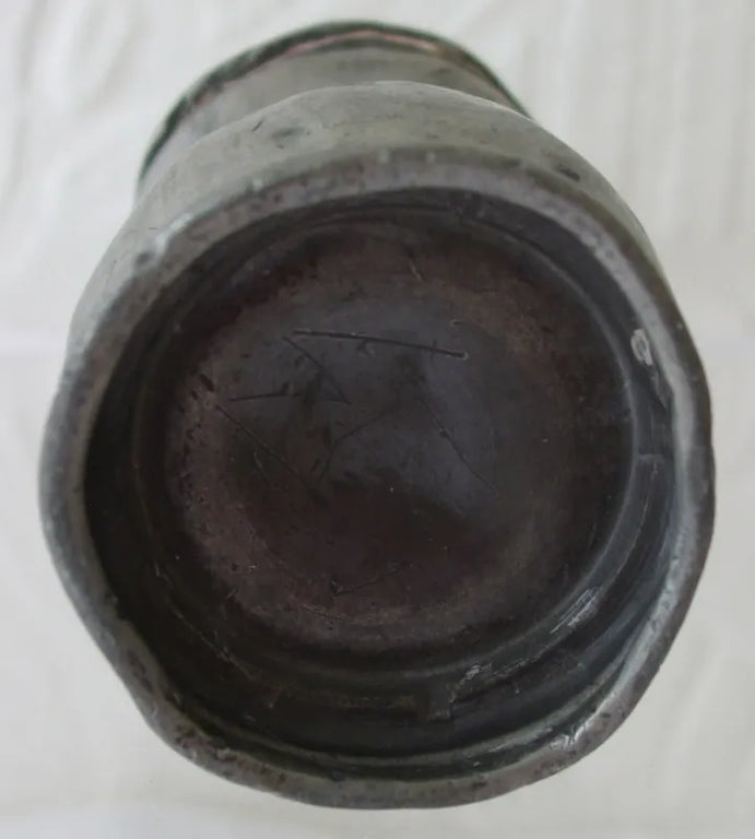 Antique English Victorian Pewter 1/4 Gill Baluster Measure