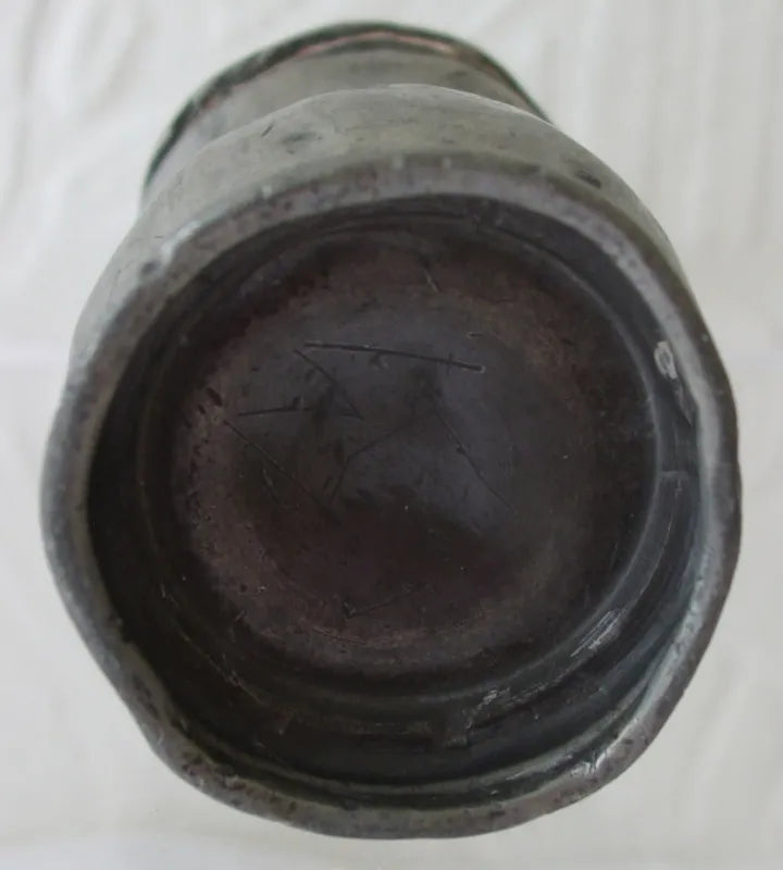 Antique English Victorian Pewter 1/4 Gill Baluster Measure