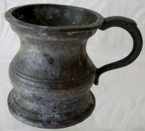 Antique English Victorian Pewter 1/4 Gill Baluster Measure