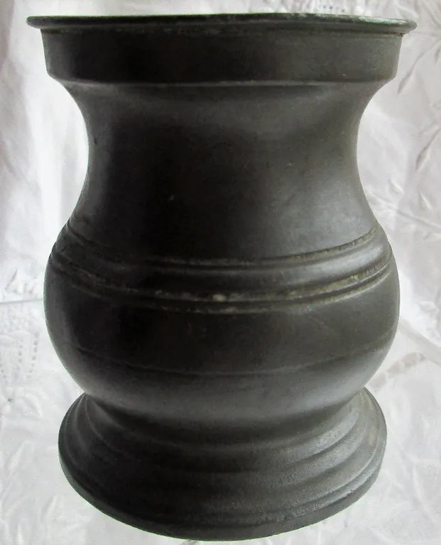 Antique English Georgian Pewter Quartern Baluster Measure
