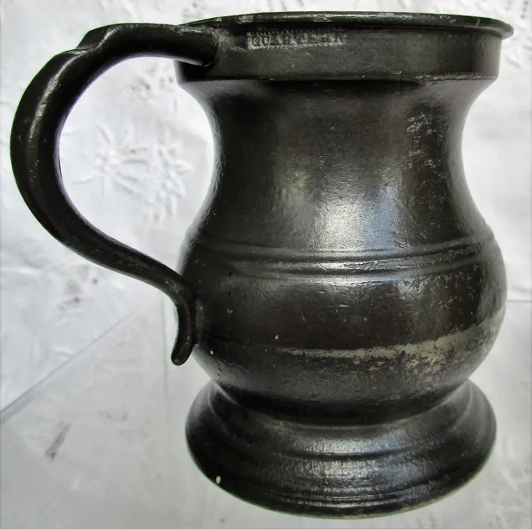 Antique English Georgian Pewter Quartern 