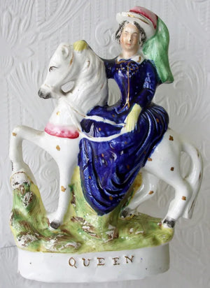 Antique Victorian Staffordshire Royal Portrait Figure "Queen Victoria"