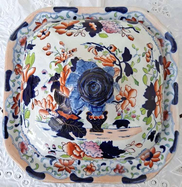 Antique Georgian Ironstone China Tureen & Cover