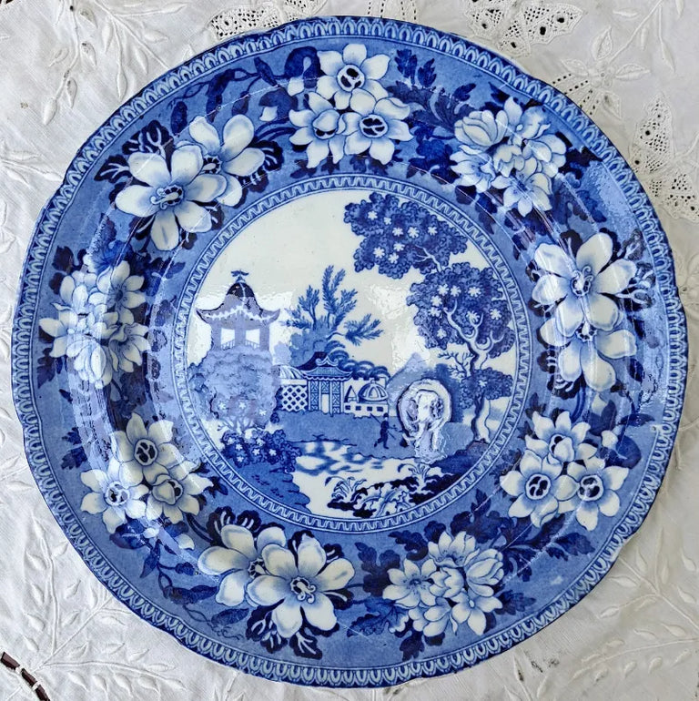 Antique Georgian Blue & White Transfer 