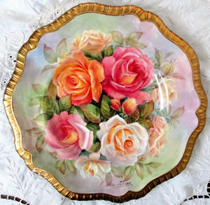 Porcelain Cabinet Plate ~ "Rose Bouquet"