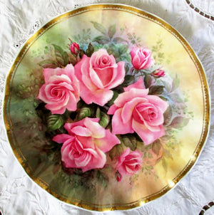 Porcelain Cabinet Plate ~ "Rose Bouquet"