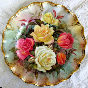 Porcelain Cabinet Dish ~ "Rose Bouquet"