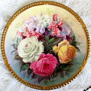 Porcelain Cabinet Plate ~ "Rose Bouquet"