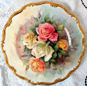 Porcelain Cabinet Plate ~ "Rose Bouquet"
