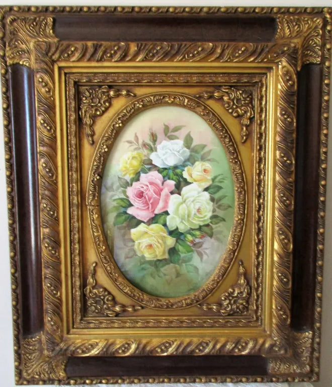 Roses, Walnut & Gilt ~ Watercolour ~ Reg Johnson ~ c. 1986