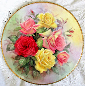 Porcelain Cake / Cheese Stand ~ "Roses from Sheila's Garden"