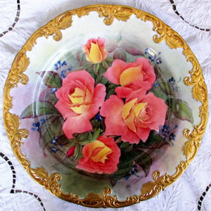Porcelain Cabinet Dish ~ "Roses from my Garden"