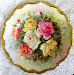 Porcelain Cabinet Plate ~ "Rose Bouquet"