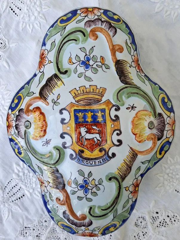Antique Desvres / Rouen French Faience Box and Cover