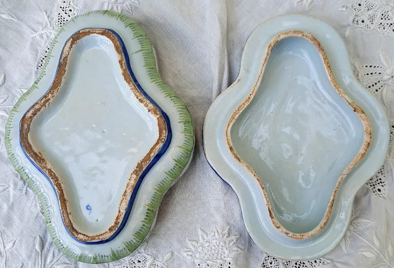 Antique Desvres / Rouen French Faience Box and Cover