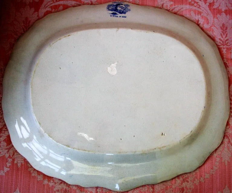 Antique Victorian Blue & White Transfer 