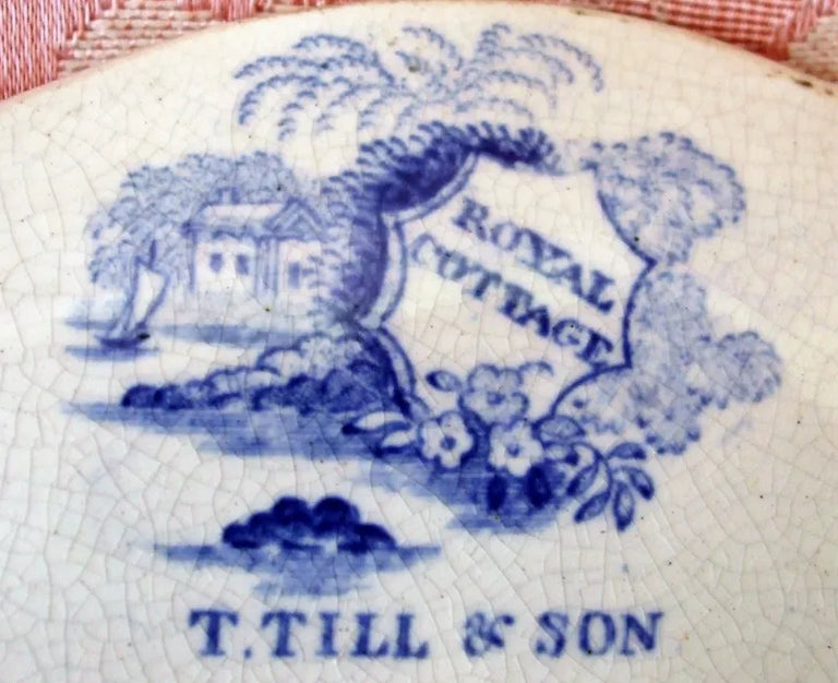 Antique Victorian Blue & White Transfer 