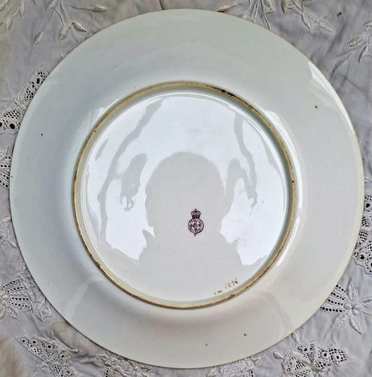 Antique Victorian Royal Worcester Porcelain Botanical Dessert Plate