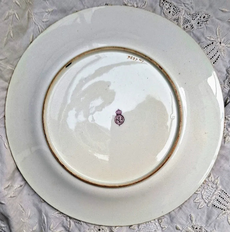Antique Victorian Royal Worcester Porcelain Botanical Dessert Plate