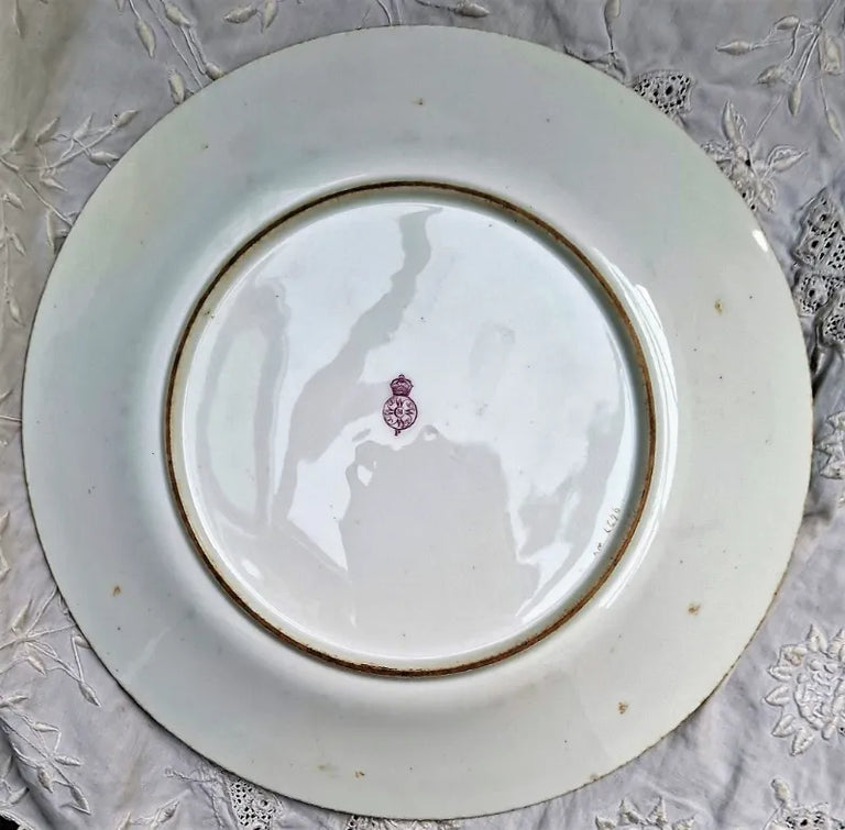 Antique Victorian Royal Worcester Porcelain Botanical Dessert Plate