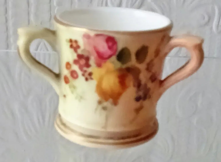 Antique Edwardian Royal Worcester Porcelain Tyg with Cover