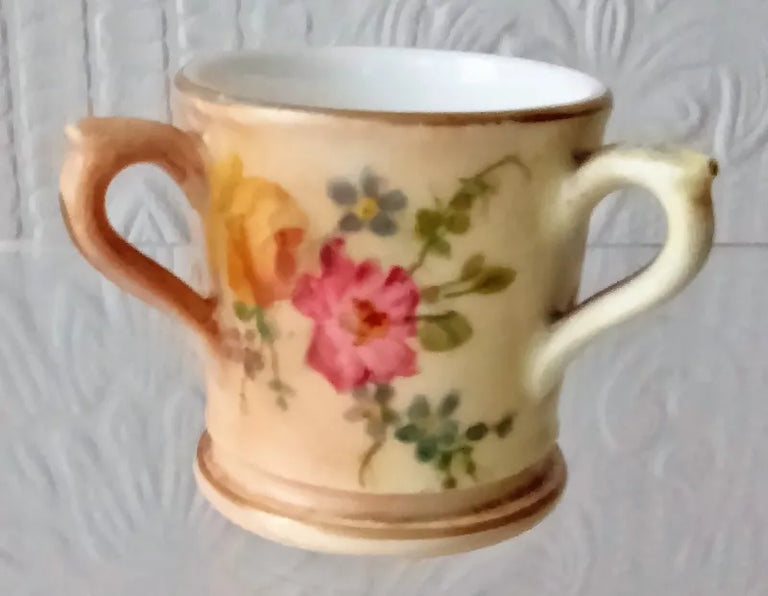 Antique Edwardian Royal Worcester Porcelain Tyg with Cover