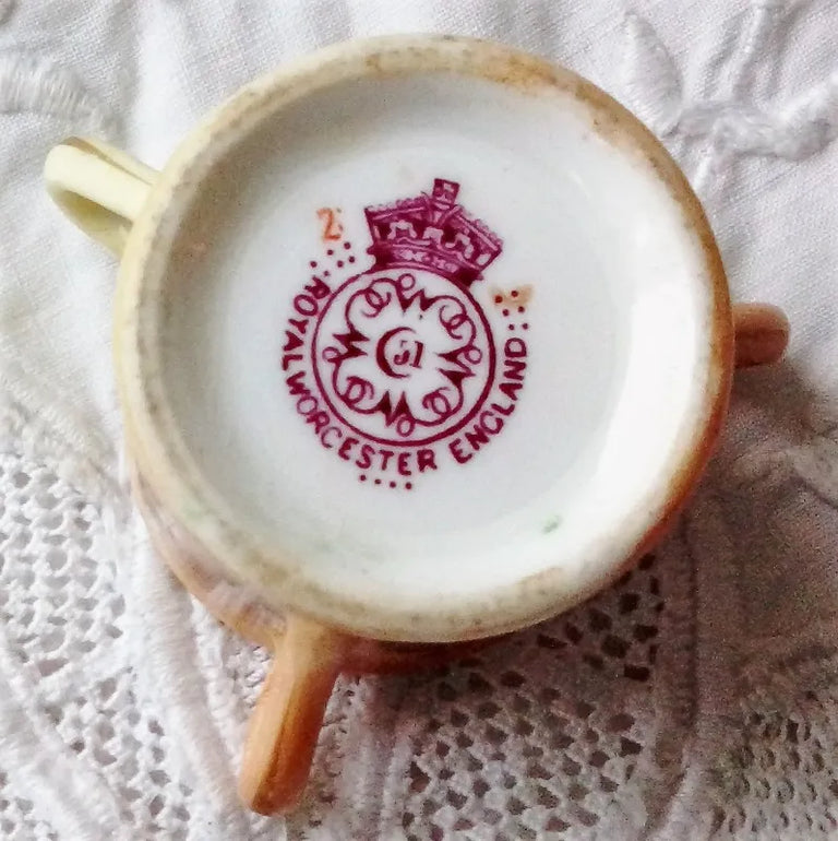 Antique Edwardian Royal Worcester Porcelain Tyg with Cover